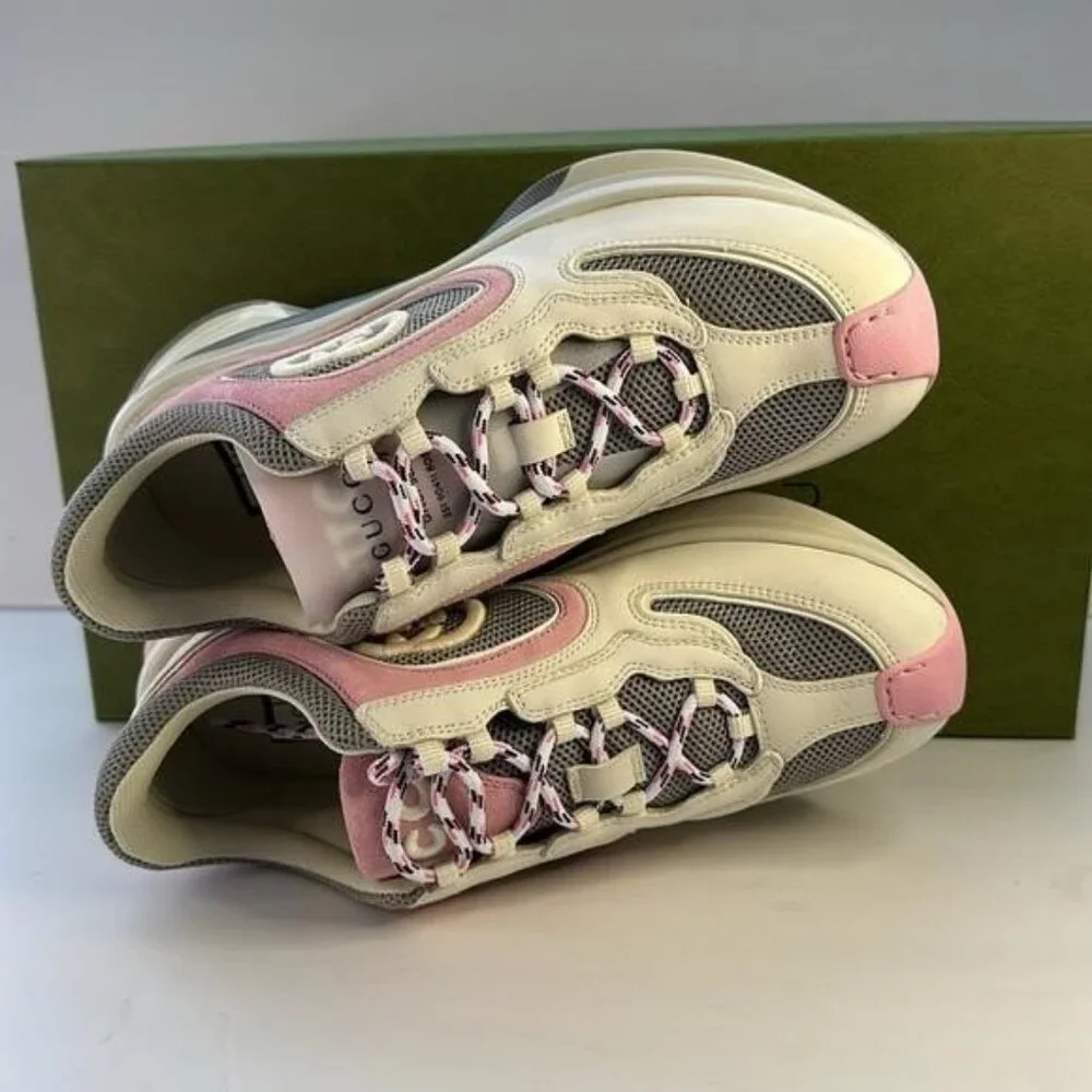 New Authentic Gucci Run Premiem Suede Mesh Sneakers